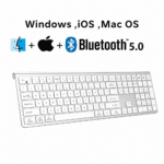 Bluetooth5.0 対応 フルキーボード Windows/Mac/iPadOS/iOS/Android/PS4 テレワーク リモート 在宅 シルバー