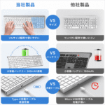 Bluetooth5.0 対応 フルキーボード Windows/Mac/iPadOS/iOS/Android/PS4 テレワーク リモート 在宅 シルバー - 画像 (4)