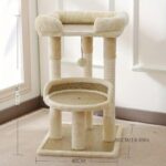 ねこ キャット タワー 高い安定性 運動不足 キャットタワー       ミニ 猫タワー 小型 低め 据え置き 省スペース 麻紐爪とぎ シンプル かわいい ボール型猫爪とぎ おもちゃ付き 大きい展望台 組み立て簡単 高さ68cm ブラウン - 画像 (3)