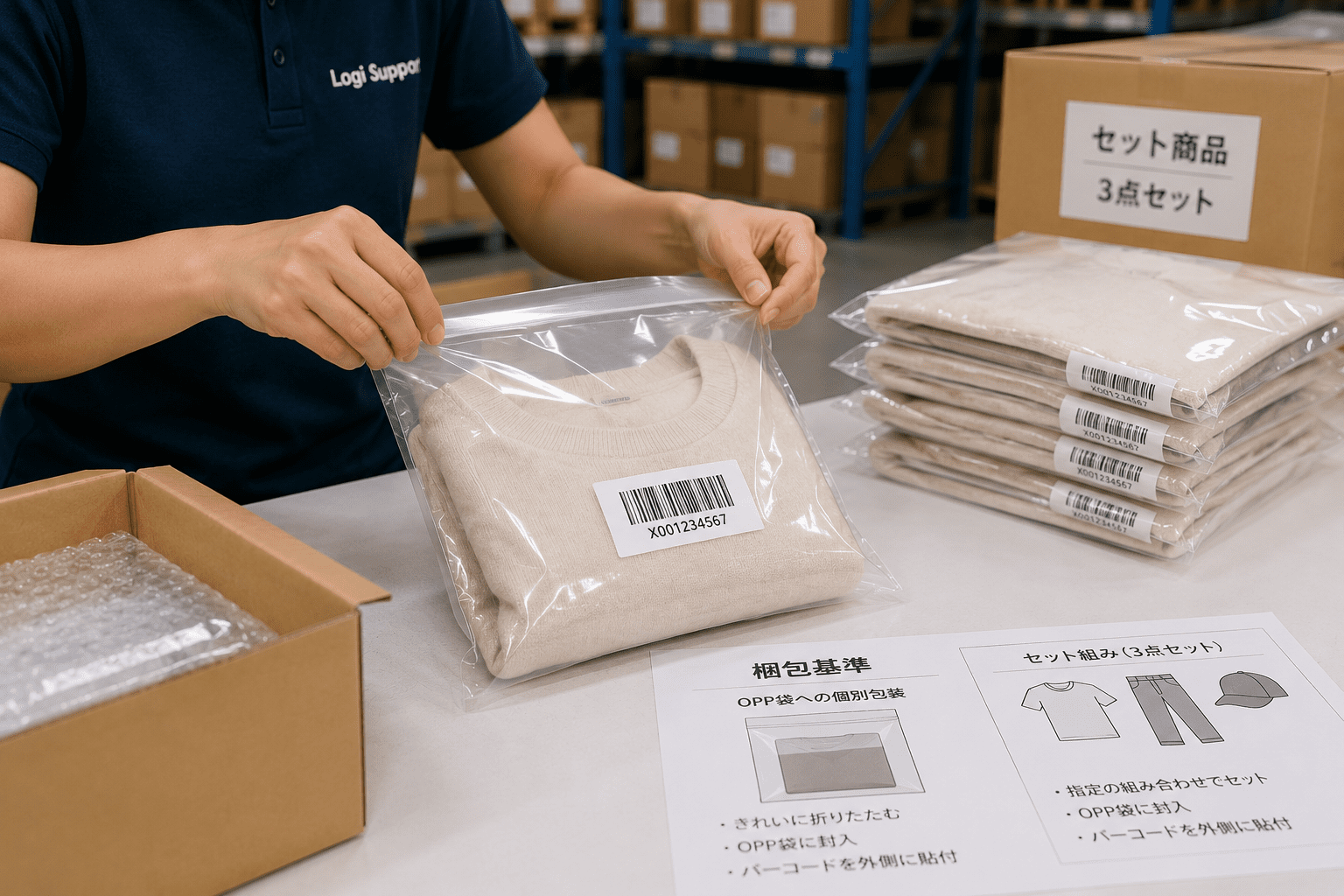 Amazon FBA納品前のラベル貼付と梱包確認