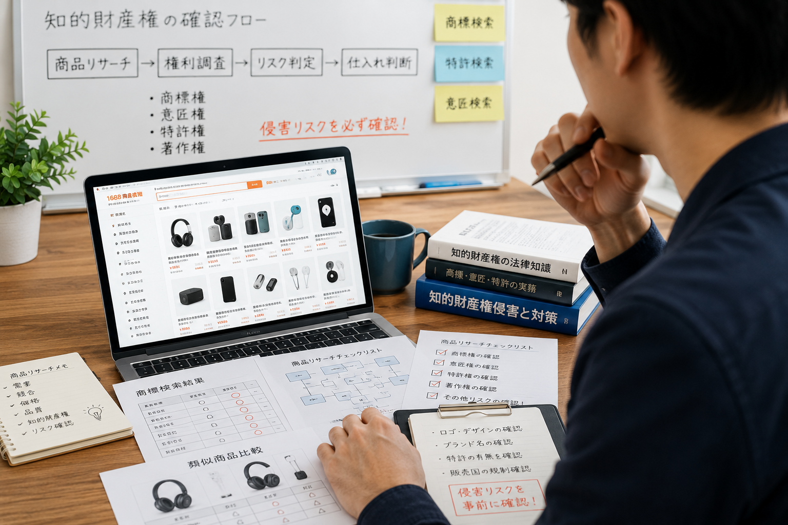 知的財産権を確認する商品リサーチ