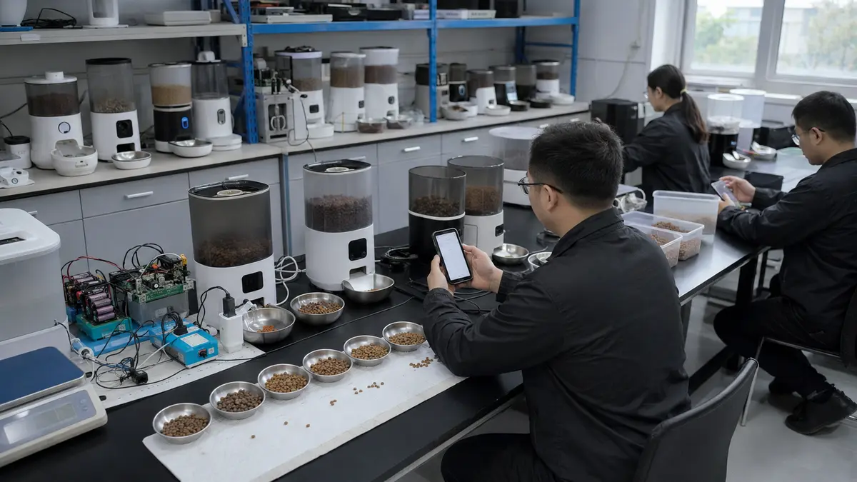中国ペット自動給餌器OEM代行の工場・品質検査風景