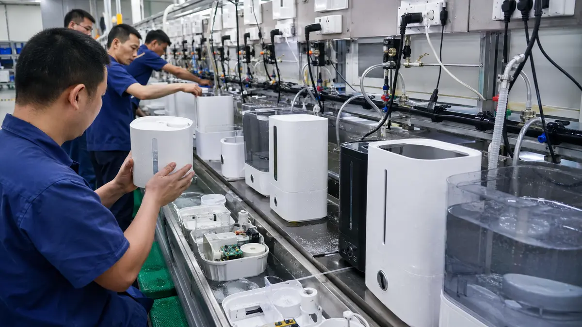 中国加湿器OEM代行の工場・品質検査風景