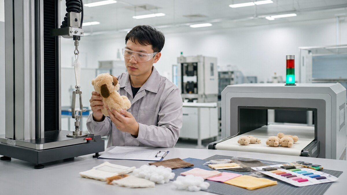 日本向けぬいぐるみの安全性と縫製強度を確認する品質試験