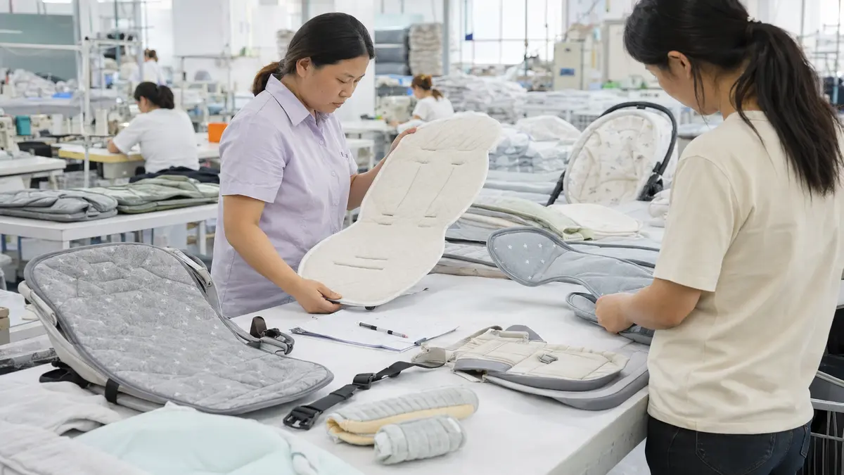 上海周辺ベビー用品OEM代行の工場・品質検査風景