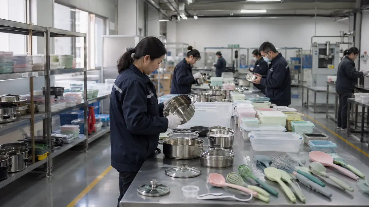上海周辺キッチン用品OEM代行の工場・品質検査風景