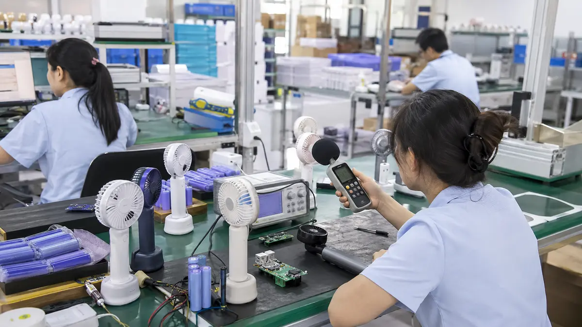 深センハンディファンOEM代行の工場・品質検査風景