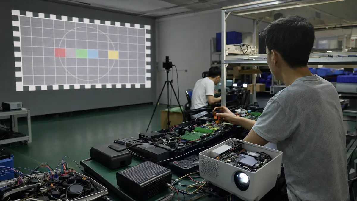深センプロジェクターOEM代行の工場・品質検査風景