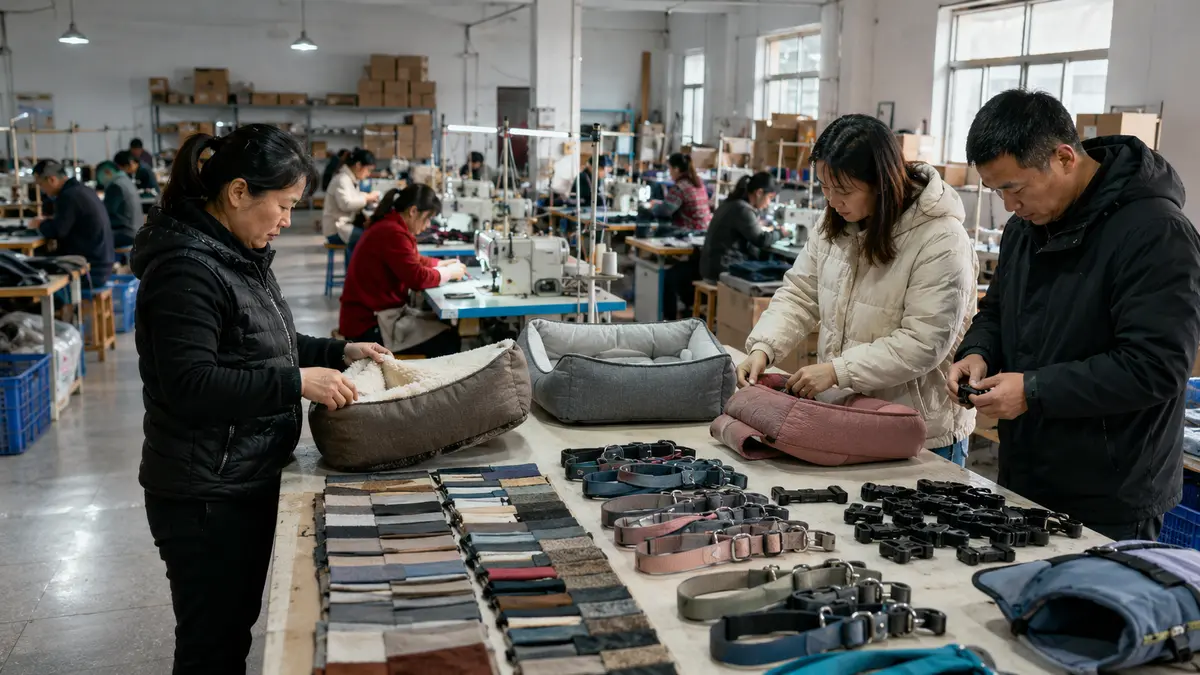 中国倉庫で不良品を確認・仕分けする検品作業の実景